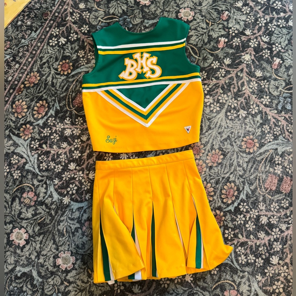 Varsity Yellow and Blue Cheerleading Uniform
